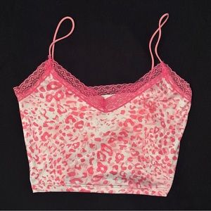 Pink Cheetah with pink lace on top